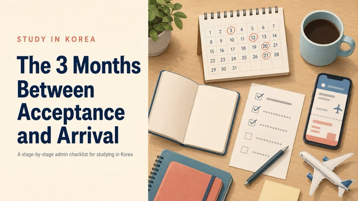 The 3 Months Between Acceptance and Arrival: A Stage-by-Stage Admin Checklist for Studying in Korea