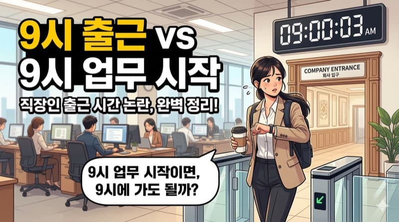 9시부터 업무 시작이면, 9시에 출근해도 되는 걸까?