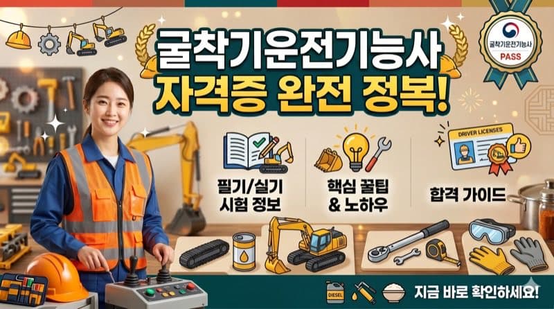 굴착기운전기능사 자격증 정리 – 지게차와 함께 건설기계 쌍두마차, 중장년 재취업 대표 자격증