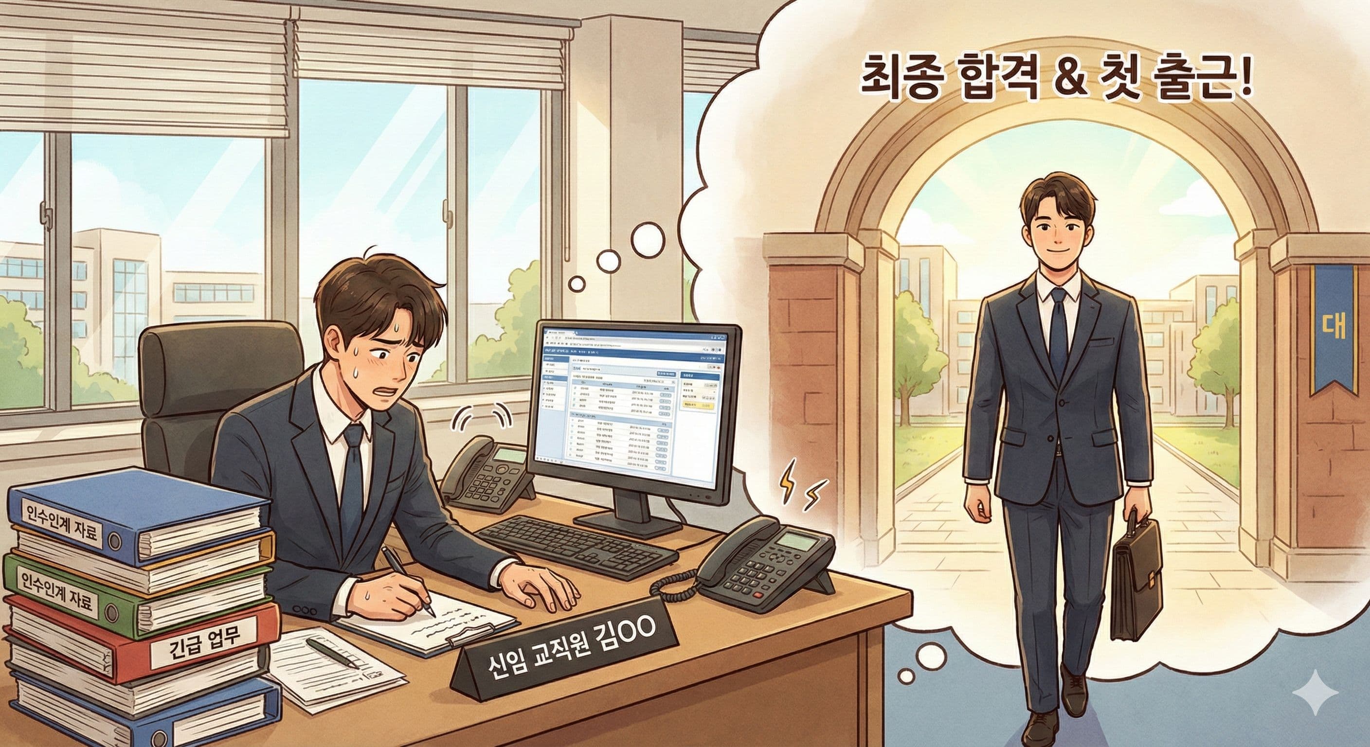 "합격입니다!" 대학교 교직원 첫 출근 시뮬레이션