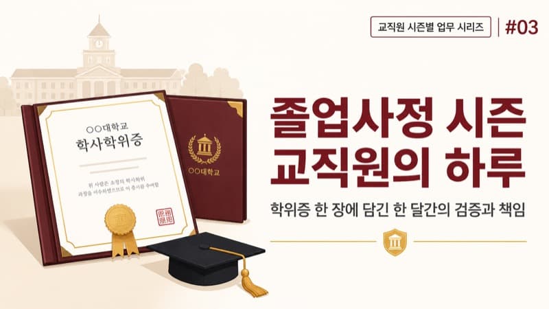 졸업사정 시즌 교직원의 하루, 학위증 한 장에 담긴 이야기