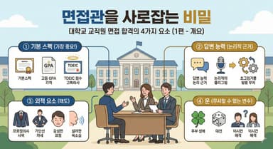 면접관을 사로잡는 비밀: 대학교 교직원 면접 합격의 4가지 요소 (1편 - 개요)