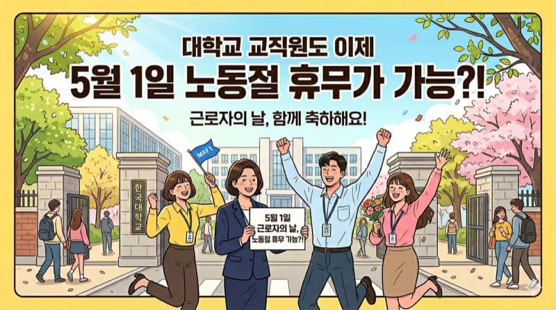 대학교 교직원도 드디어 5월 1일 노동절에 쉴 수 있게 되었습니다