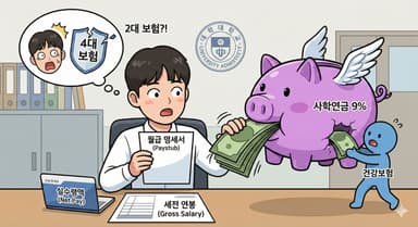 교직원은 4대 보험 가입 안 한다? 월급 명세서 뜯어보기 (사학연금, 원천징수의 모든 것)