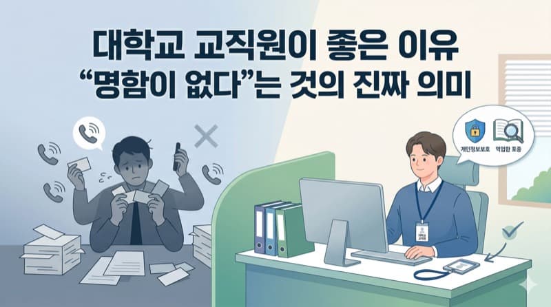 대학교 교직원이 좋은 이유 — 명함이 없다는 것의 진짜 의미