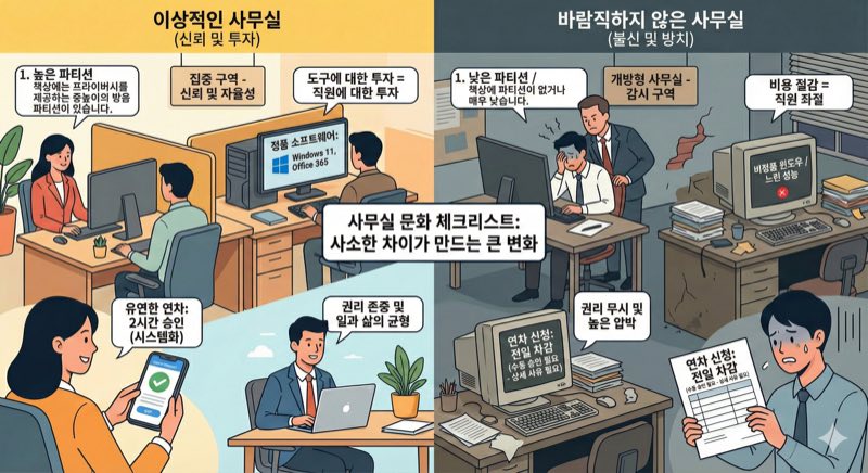 사무실 문화 체크리스트: 사소한 차이가 만드는 큰 변화