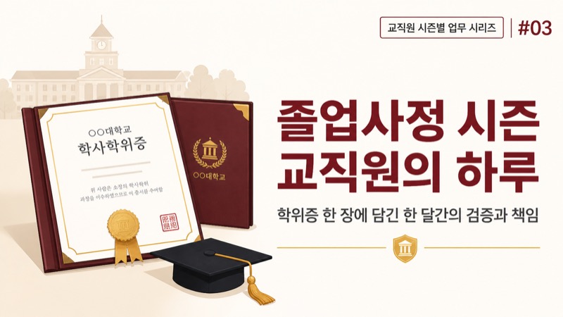 졸업사정 시즌 교직원 업무