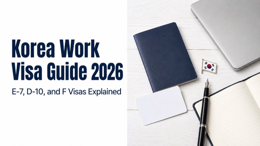 Korea work visa guide 2026 — E-7, D-10, and F visas explained