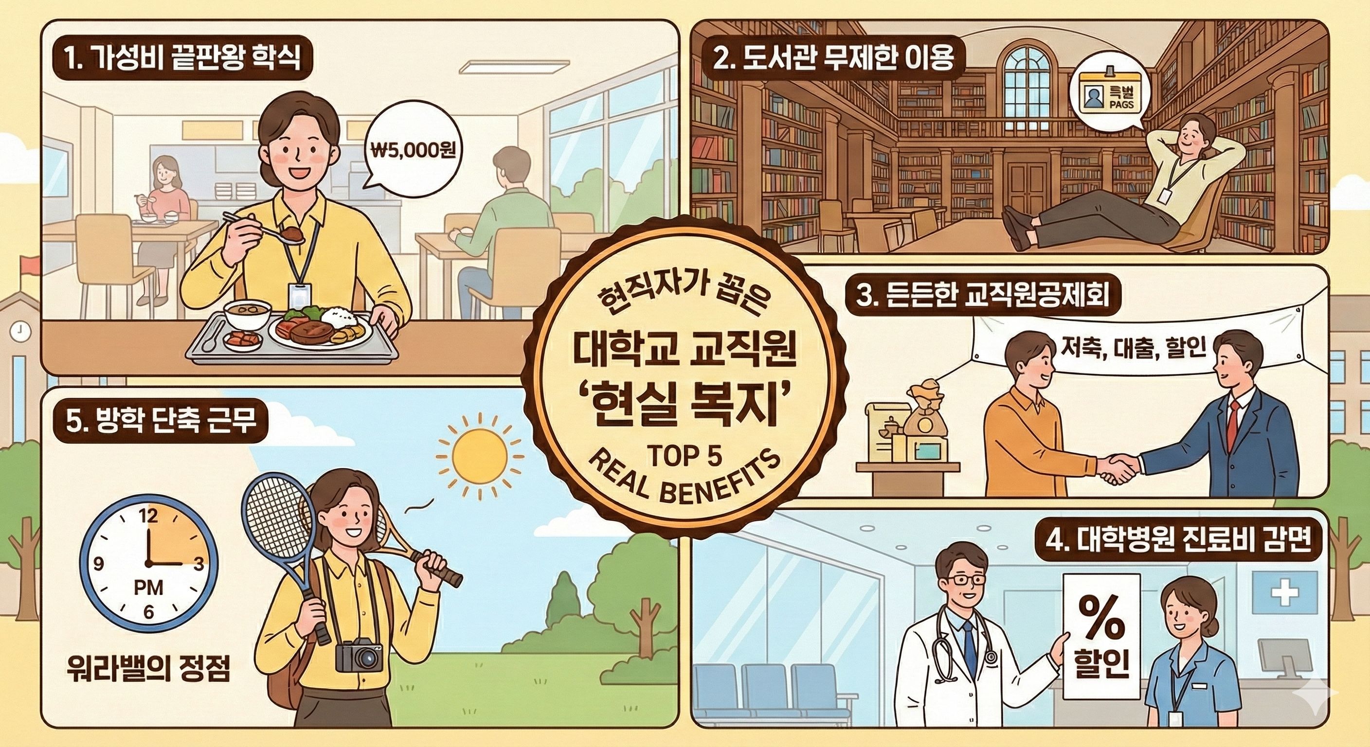 대학교 교직원 현실 복지 TOP 5