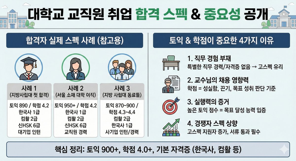 대학교 교직원 합격 스펙 공개