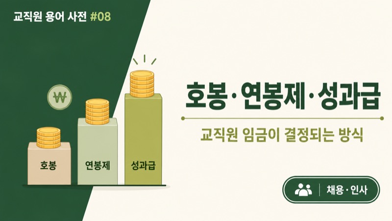 호봉, 연봉제, 성과급의 차이