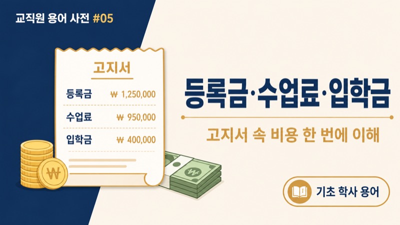 등록금, 수업료, 입학금의 차이