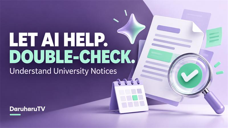 Let AI help. Double-check. Understand university notices